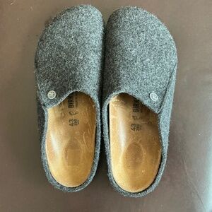 BIRKENSTOCK ZERMATT RIVET WOOL FELT SLIPPERS CLOGS black/charcol 43 10